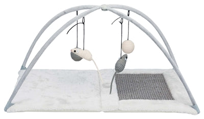 Trixie scratching mat with toys on a string grey-0