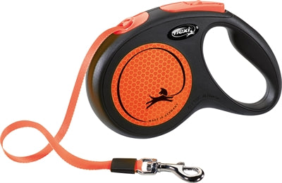 Flexi retractable lead New Classic neon tape black orange-0