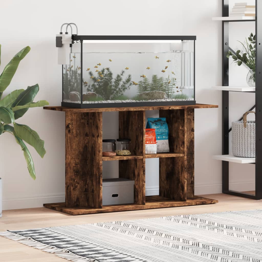 Vidaxl aquarium stand 100x40x60 cm processed wood smoked oak color-0