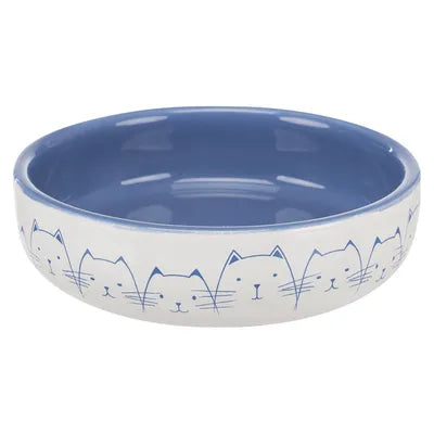 Trixie Macska Etető és Itató Tál Lapos Orrú Fajtáknak Világoskék/Fehér 15 cm