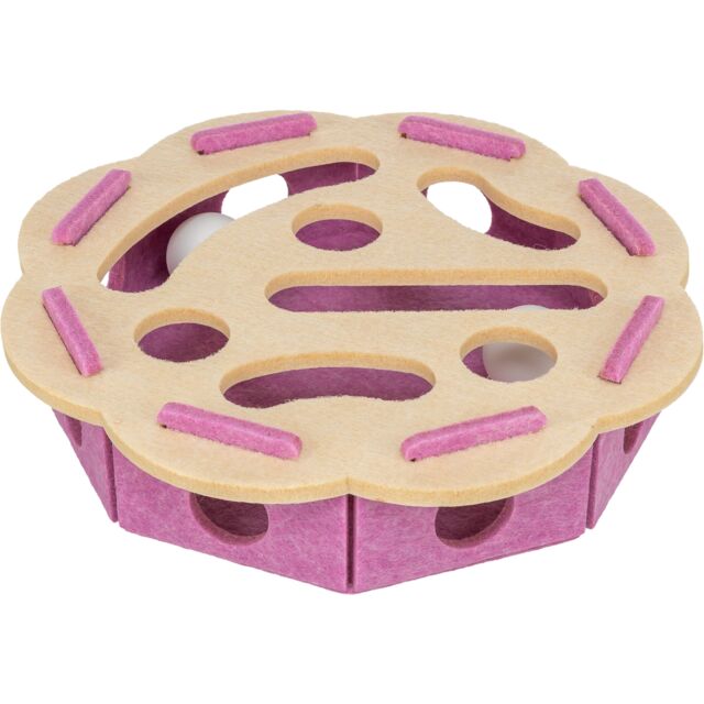 Trixie Hole'n'Roll virág filc macskajáték rózsaszín-barna 30x30x7,5 cm
