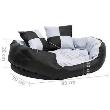 Kutya párna kétoldalús és mosható 85x70x20 cm szürke és fekete