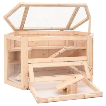 Hörcsögketrec 80x40x43 cm Tömör Fenyőfa