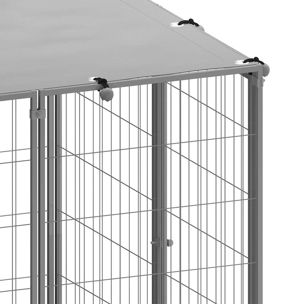 Kutya kennel 330x110x110 cm acél ezüst színű