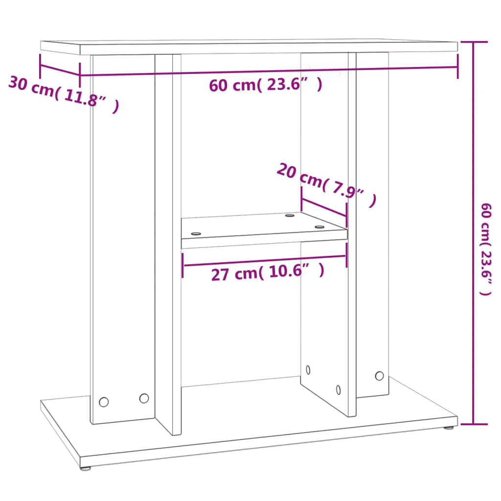 Akvárium alapállvány betonszürke 60x30x60 cm forgácslap