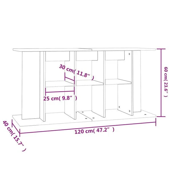 Akvárium alapállvány betonszürke 120x40x60 cm forgácslap