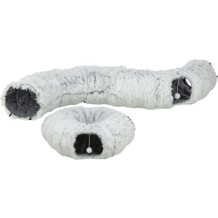 Trixie Harvey plüss játékalagút / donut fehér-szürke 160x25 cm