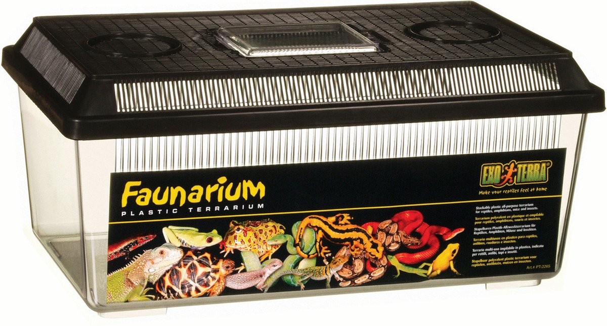 Exo Terra terrarium faunarium laag - m - zwart - 36 x 21 x 16 cm-0