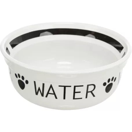 Trixie kerámia itató tál fehér/fekete – 600 ml, 15 cm