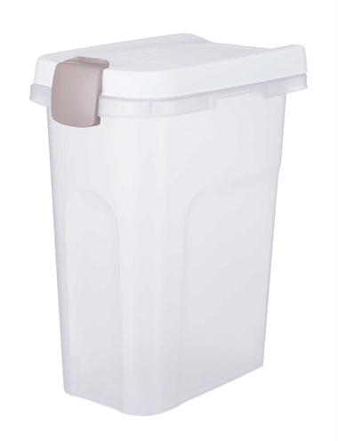 Trixie feeding barrel airtight sealable plastic transparent white white-0