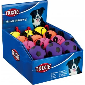 Trixie Játék Gumi Neon Labda Kötéllel 6cm/30cm-0