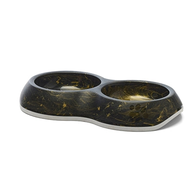 Savic food bowl delicate double marble black gold-0