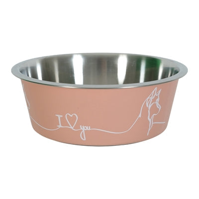 Zolux love dog food bowl pink-0