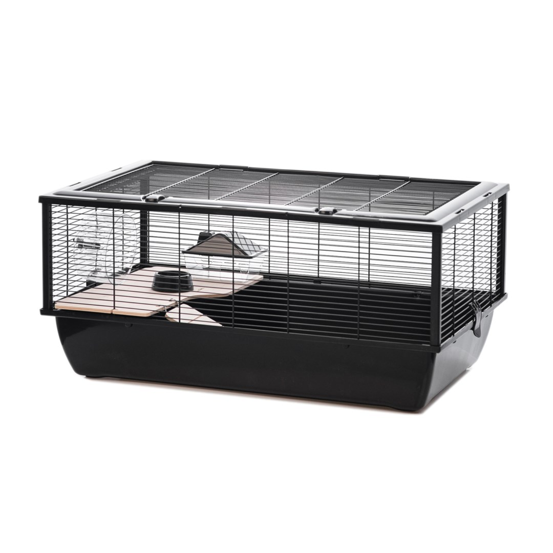 Inter-Zoo Bob + Wood Fekete hörcsög ketrec (78 x 48 x 38 cm)-0