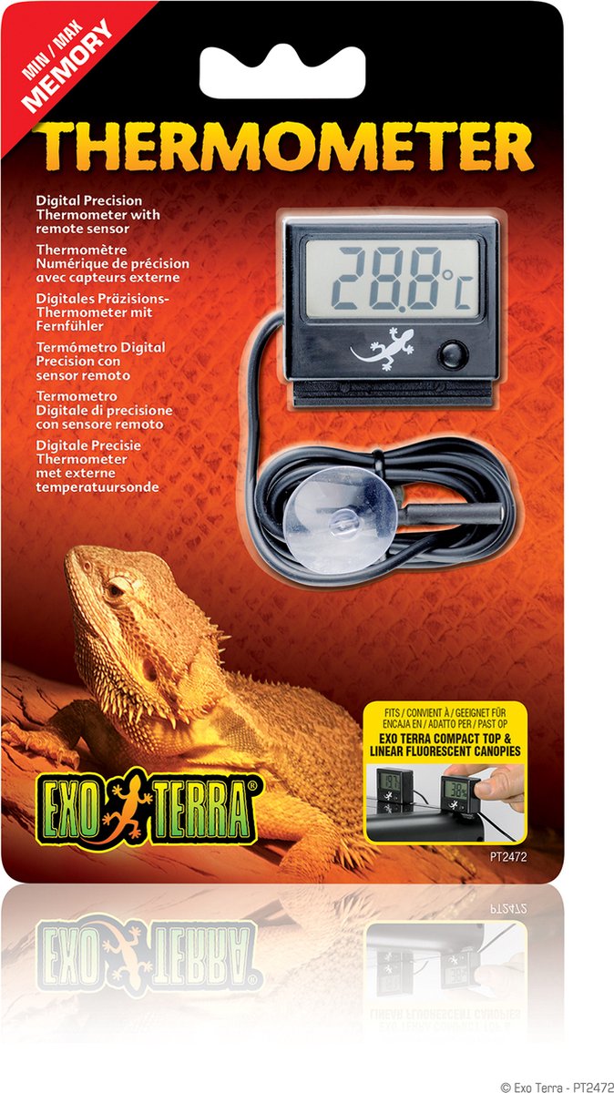 Exo Terra digitale thermometer met voeler - 0-50 c digital-0