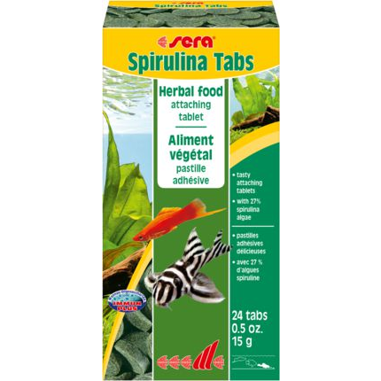 SERA 102124 Spirulina Akvárium haltáp haleledel 24 tabletta 50ml-0