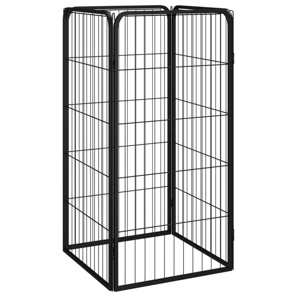 Vidaxl dog kennel 4 panels 50 x 100 cm powder-coated steel black-0