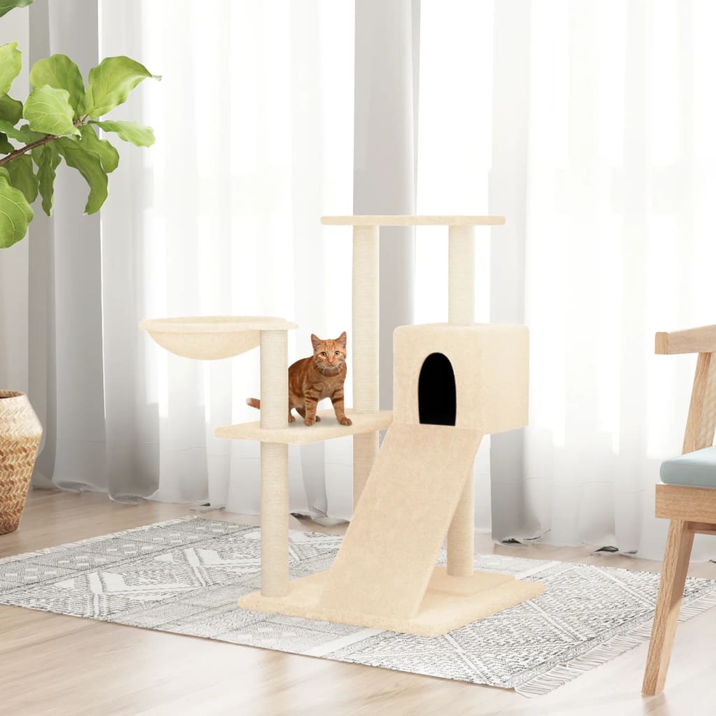Vidaxl cat furniture with sisal scratching posts 82 cm cream-colored-0