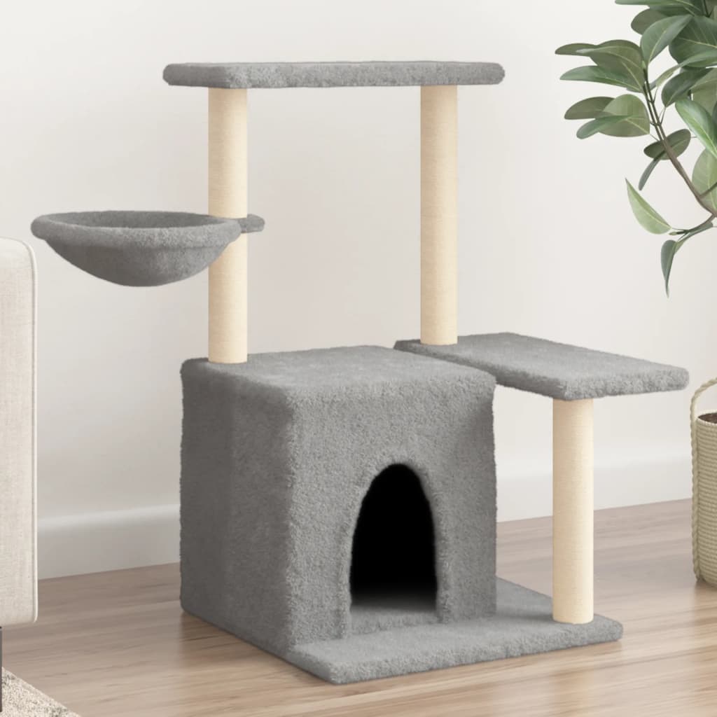 Vidaxl cat furniture with sisal scratching posts 83 cm light gray-0