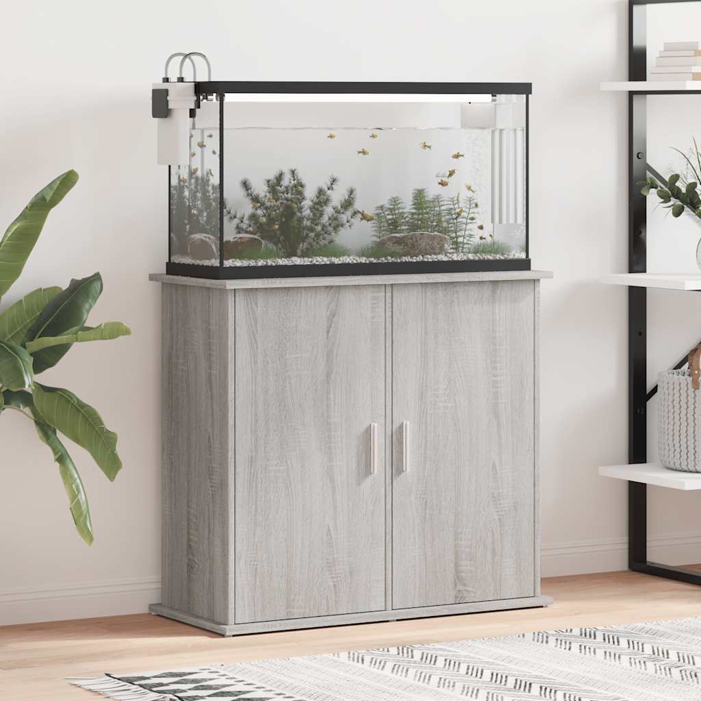 Vidaxl aquarium stand 81x36x73 cm processed wood gray sonoma oak-0