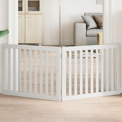 Vidaxx foldable dog gate 2 panels 160 cm poplar wood white-0