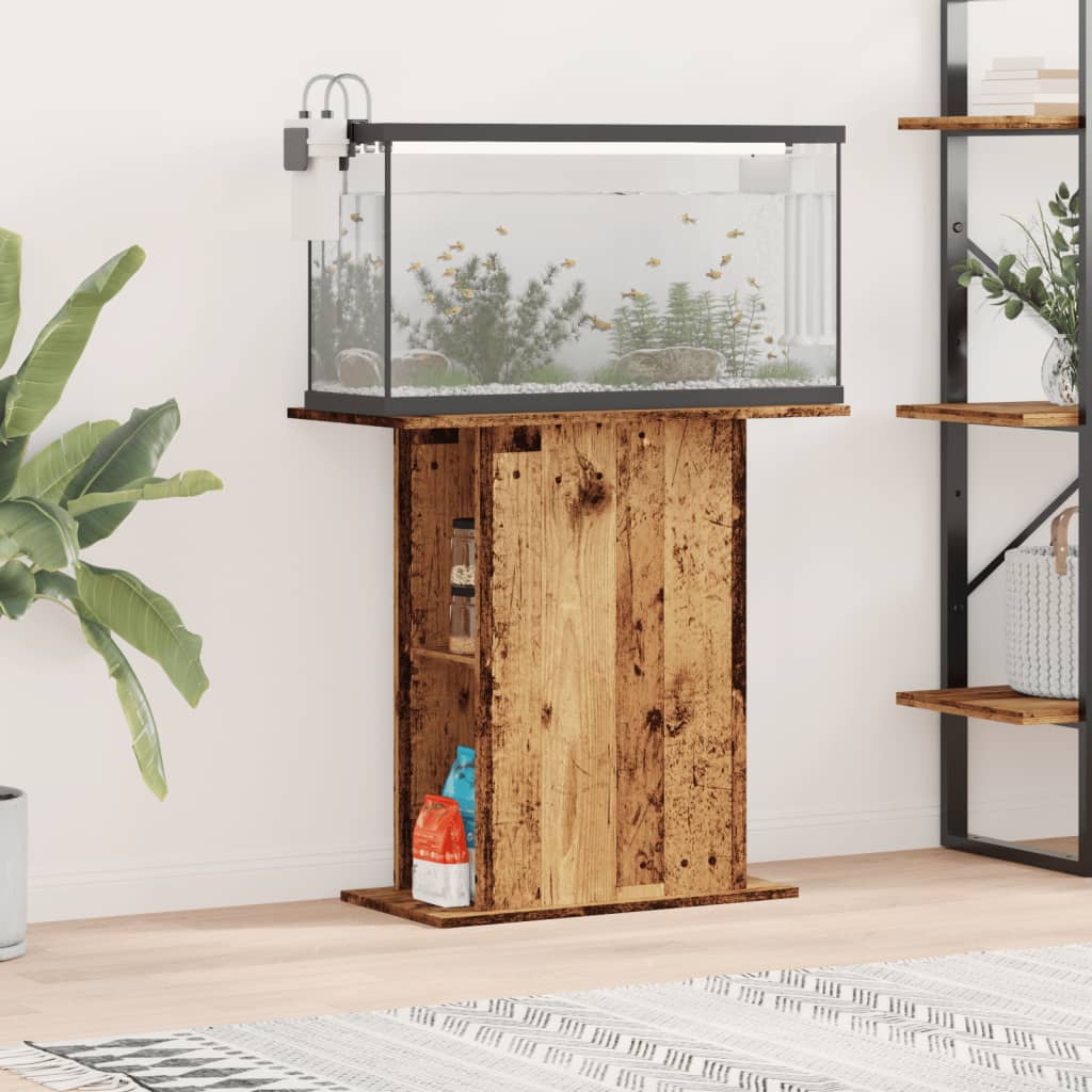 Vidaxx aquarium stand 36x75x72.5 cm processed wood, old wood-colored-0