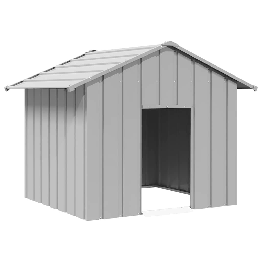 Vidaxxl doghouse with roof 131x101x102 cm galvanized steel-0