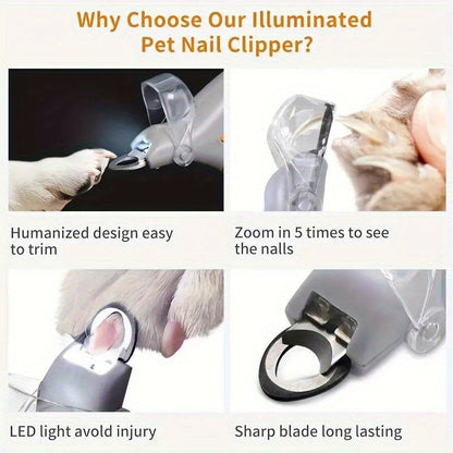 LED-es háziállat körömvágó nagyítóval-3