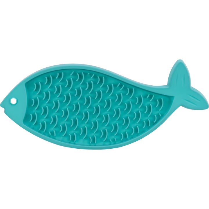 Trixie Szilikon Hal formájú Evést lassító tál macskáknak 28cm - Kék-0