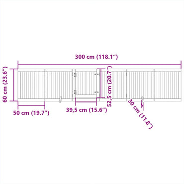 Összecsukható kerítés 6 paneles 300 cm nyárfa
