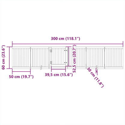 Összecsukható kerítés 6 paneles 300 cm nyárfa