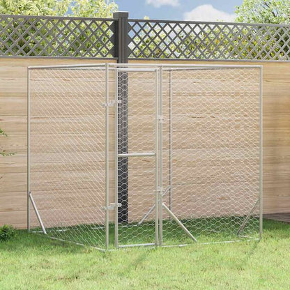 Kültéri Kutyaketrec 2x2x2 m Horganyzott Acél Ezüst