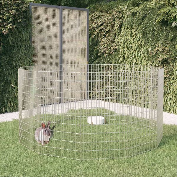 Szabadon Tartó Állatkifutó 12 Panellel 54x100 cm Horganyzott Vas