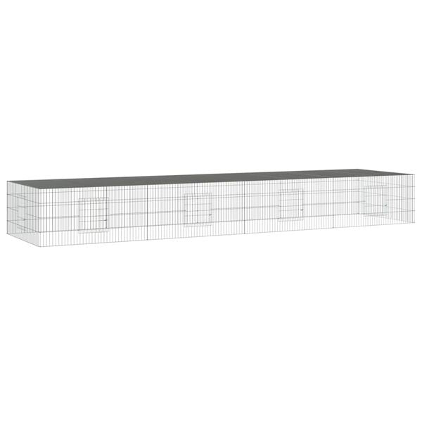 Nyúlketrec 4 Panellel 433x109x54 cm Horganyzott Vas