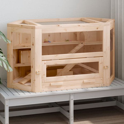 Hörcsögketrec 80x40x43 cm Tömör Fenyőfa