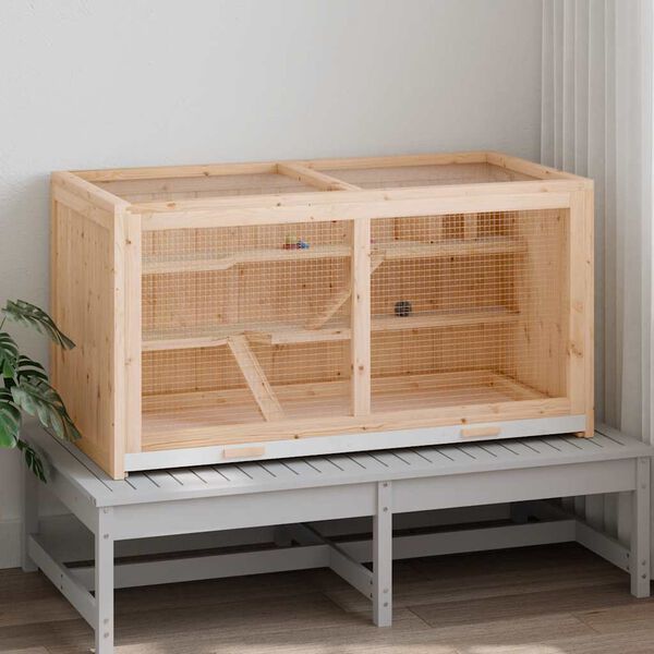 Hörcsögketrec 89,5x45x45 cm Tömör Fenyőfa