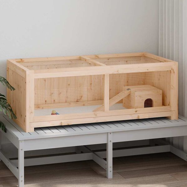Hörcsögketrec 104x52x38 cm Tömör Fenyőfa
