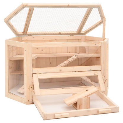 Hörcsögketrec 80x40x43 cm Tömör Fenyőfa