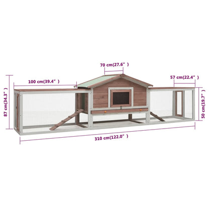 Ketrec 310x70x87 cm Tömör Fenyő- és Jégenyefa Moka