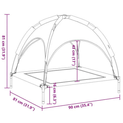 Kisállat fekhely napellenzővel oxford szövet és acél antracit