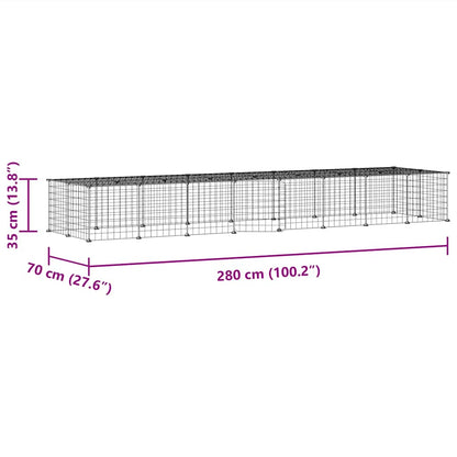 Kisállat Ketrec Ajtóval 36 Panellel 35x35 cm Acél Fekete