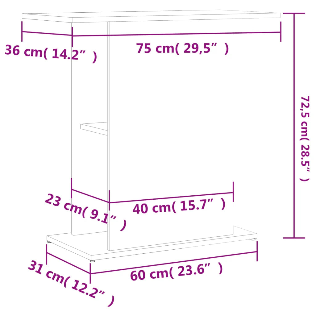 Akvárium alapállvány fehér 75x36x72,5 cm forgácslap