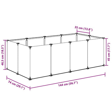 Kisállat Ketrec 144x74x46,5 cm Polipropilén és Acél Átlátszó