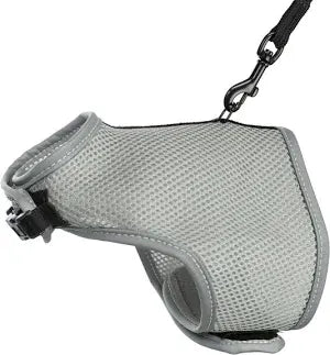 Trixie puha macskahám pórázzal, szürke 24–42×120 cm